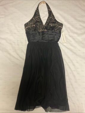 NWT Maggy London Black Cocktail Halter Dress. size 12